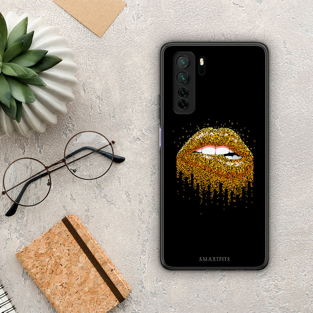 Θήκη Huawei P40 Lite 5G Valentine Golden από τη Smartfits με σχέδιο στο πίσω μέρος και μαύρο περίβλημα | Huawei P40 Lite 5G Valentine Golden Case with Colorful Back and Black Bezels