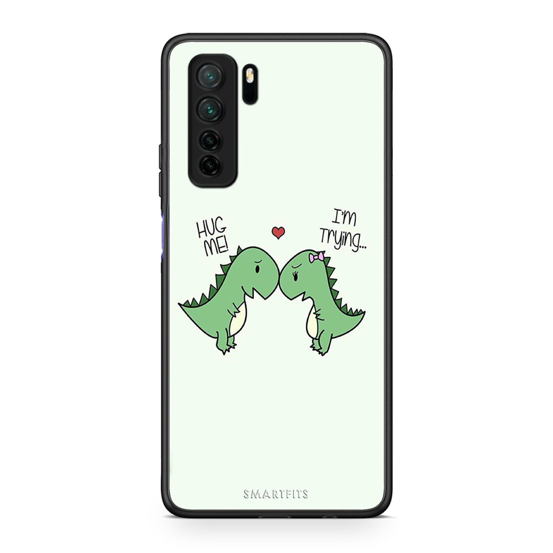 Θήκη Huawei P40 Lite 5G Valentine Rex από τη Smartfits με σχέδιο στο πίσω μέρος και μαύρο περίβλημα | Huawei P40 Lite 5G Valentine Rex Case with Colorful Back and Black Bezels