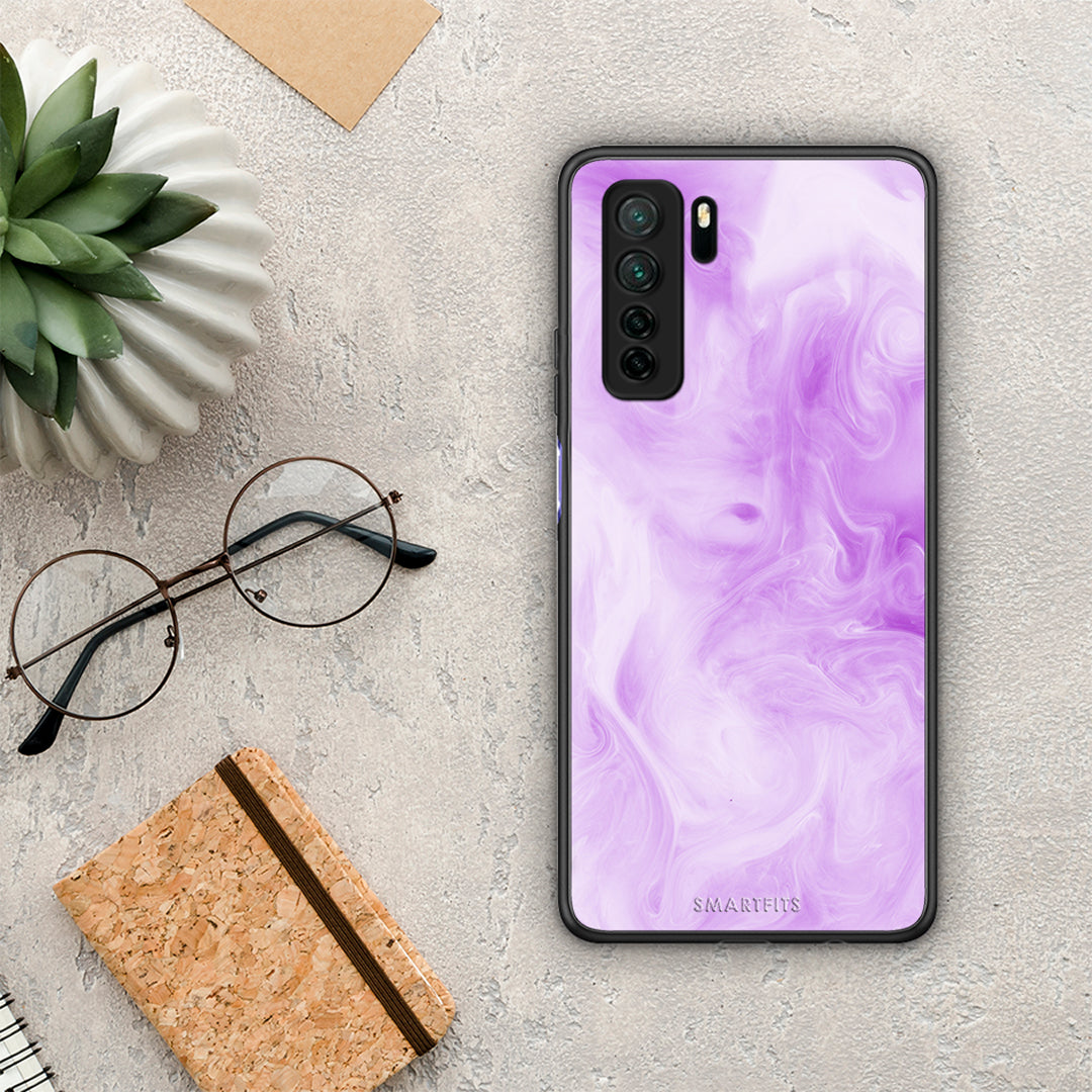 Θήκη Huawei P40 Lite 5G Watercolor Lavender από τη Smartfits με σχέδιο στο πίσω μέρος και μαύρο περίβλημα | Huawei P40 Lite 5G Watercolor Lavender Case with Colorful Back and Black Bezels