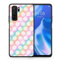 Thumbnail for Θήκη Huawei P40 Lite 5G White Daisies από τη Smartfits με σχέδιο στο πίσω μέρος και μαύρο περίβλημα | Huawei P40 Lite 5G White Daisies Case with Colorful Back and Black Bezels