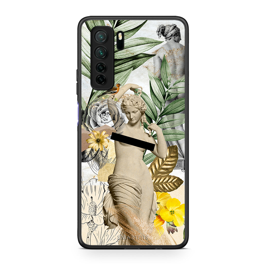 Θήκη Huawei P40 Lite 5G Woman Statue από τη Smartfits με σχέδιο στο πίσω μέρος και μαύρο περίβλημα | Huawei P40 Lite 5G Woman Statue Case with Colorful Back and Black Bezels