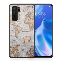 Thumbnail for Θήκη Huawei P40 Lite 5G World Map από τη Smartfits με σχέδιο στο πίσω μέρος και μαύρο περίβλημα | Huawei P40 Lite 5G World Map Case with Colorful Back and Black Bezels