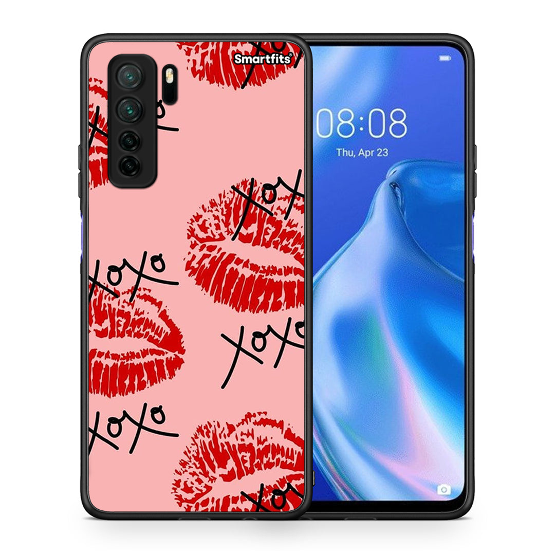 Θήκη Huawei P40 Lite 5G XOXO Lips από τη Smartfits με σχέδιο στο πίσω μέρος και μαύρο περίβλημα | Huawei P40 Lite 5G XOXO Lips Case with Colorful Back and Black Bezels