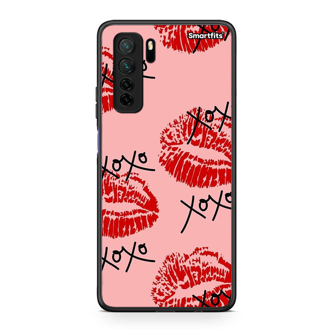 Θήκη Huawei P40 Lite 5G XOXO Lips από τη Smartfits με σχέδιο στο πίσω μέρος και μαύρο περίβλημα | Huawei P40 Lite 5G XOXO Lips Case with Colorful Back and Black Bezels