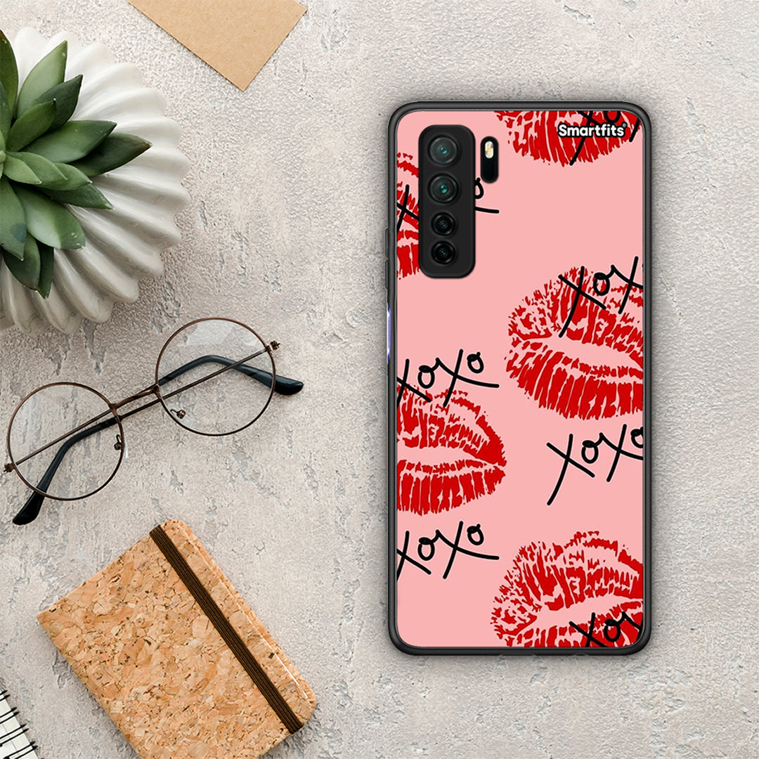 Θήκη Huawei P40 Lite 5G XOXO Lips από τη Smartfits με σχέδιο στο πίσω μέρος και μαύρο περίβλημα | Huawei P40 Lite 5G XOXO Lips Case with Colorful Back and Black Bezels