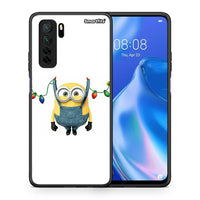 Thumbnail for Θήκη Huawei P40 Lite 5G Xmas Minion Lights από τη Smartfits με σχέδιο στο πίσω μέρος και μαύρο περίβλημα | Huawei P40 Lite 5G Xmas Minion Lights Case with Colorful Back and Black Bezels