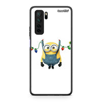 Thumbnail for Θήκη Huawei P40 Lite 5G Xmas Minion Lights από τη Smartfits με σχέδιο στο πίσω μέρος και μαύρο περίβλημα | Huawei P40 Lite 5G Xmas Minion Lights Case with Colorful Back and Black Bezels