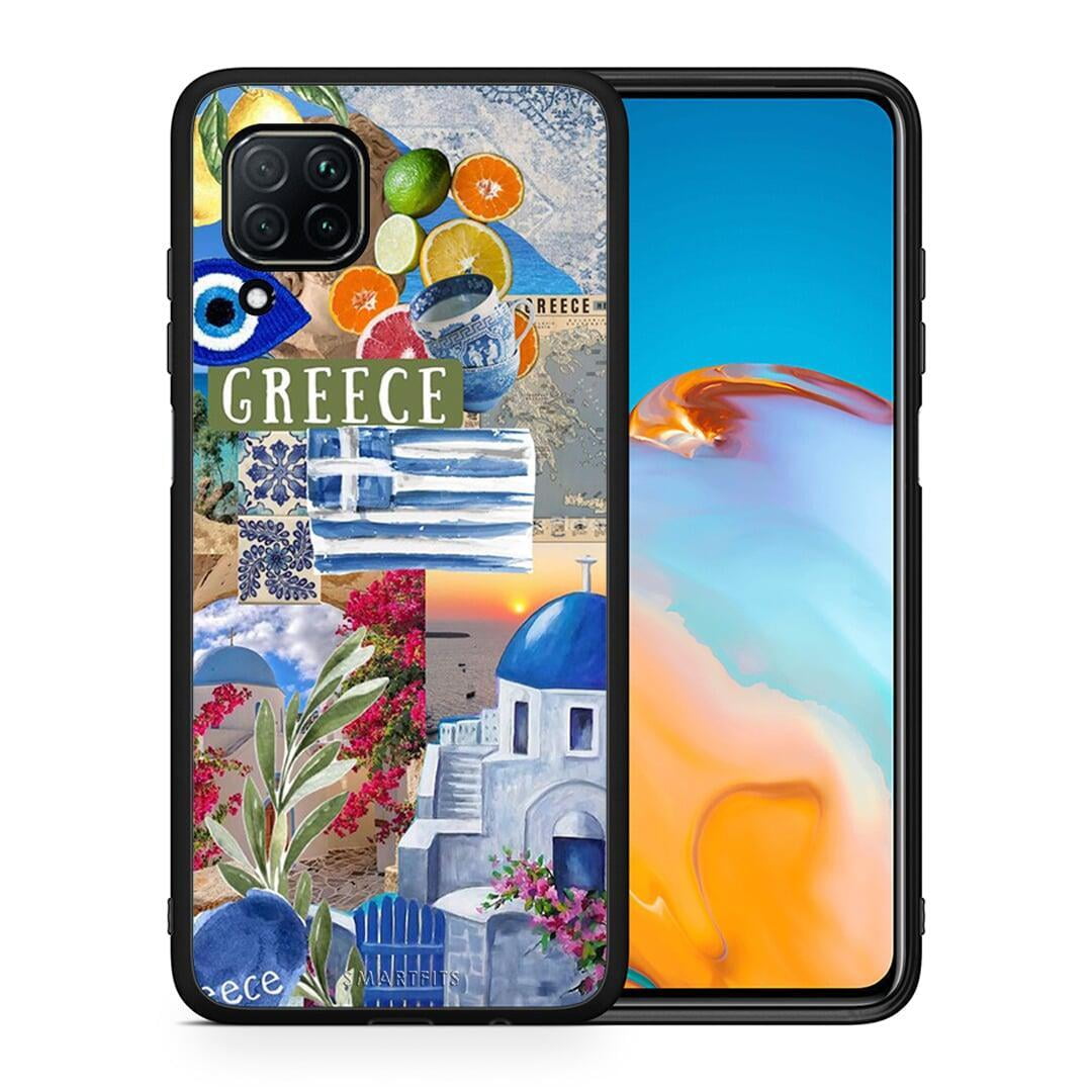 Θήκη Huawei P40 Lite All Greek από τη Smartfits με σχέδιο στο πίσω μέρος και μαύρο περίβλημα | Huawei P40 Lite All Greek case with colorful back and black bezels