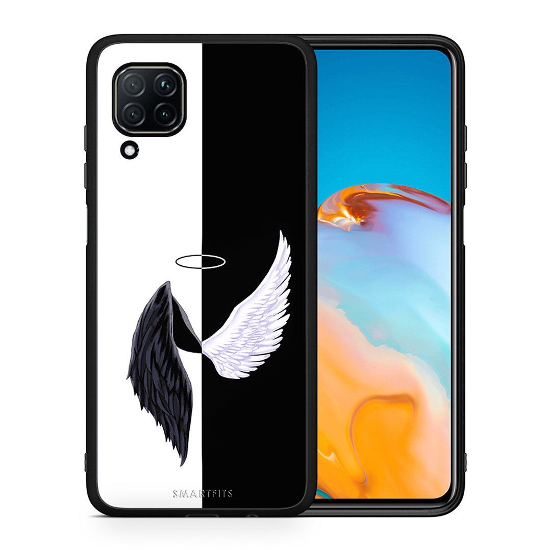 Θήκη Huawei P40 Lite Angels Demons από τη Smartfits με σχέδιο στο πίσω μέρος και μαύρο περίβλημα | Huawei P40 Lite Angels Demons case with colorful back and black bezels