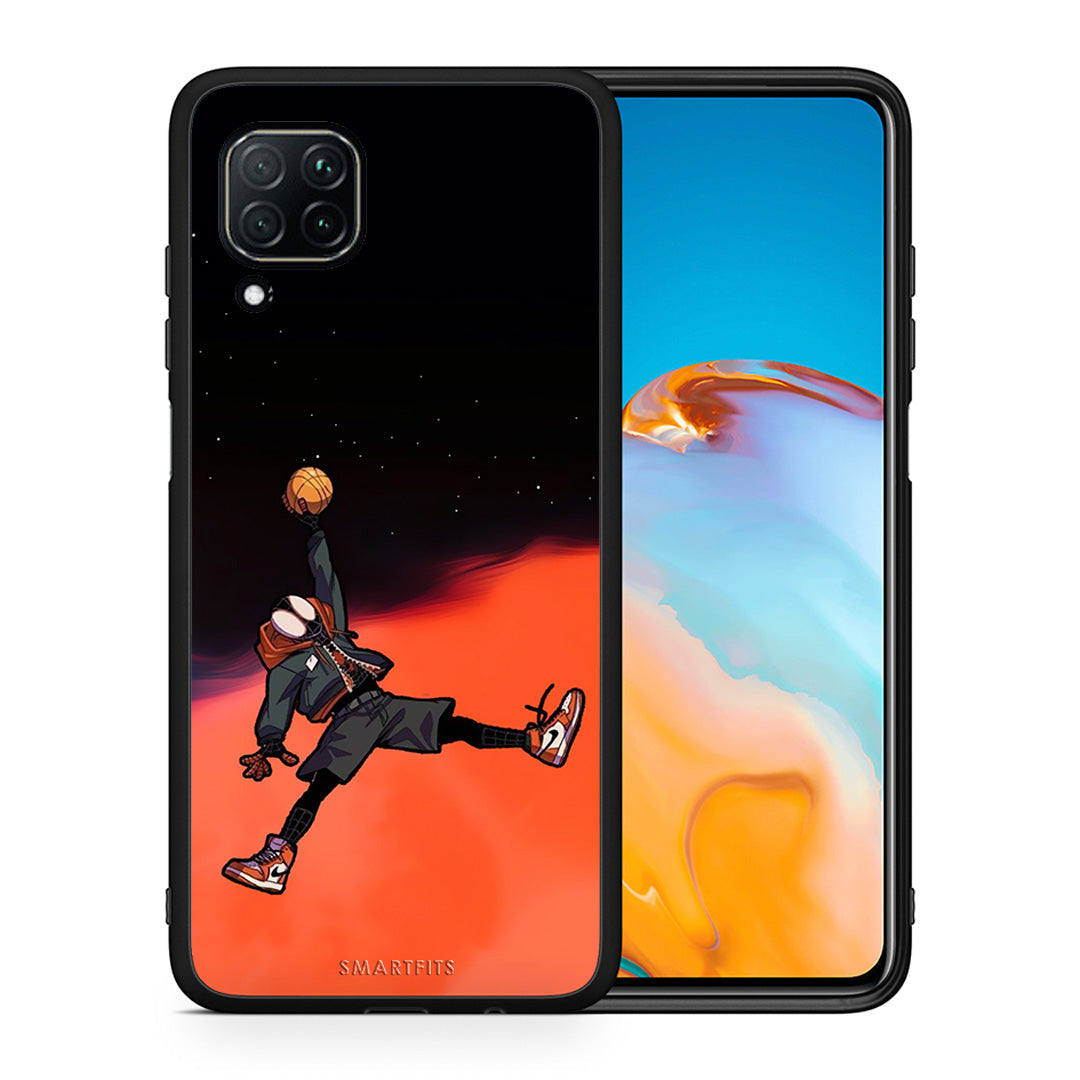 Θήκη Huawei P40 Lite Basketball Hero από τη Smartfits με σχέδιο στο πίσω μέρος και μαύρο περίβλημα | Huawei P40 Lite Basketball Hero case with colorful back and black bezels