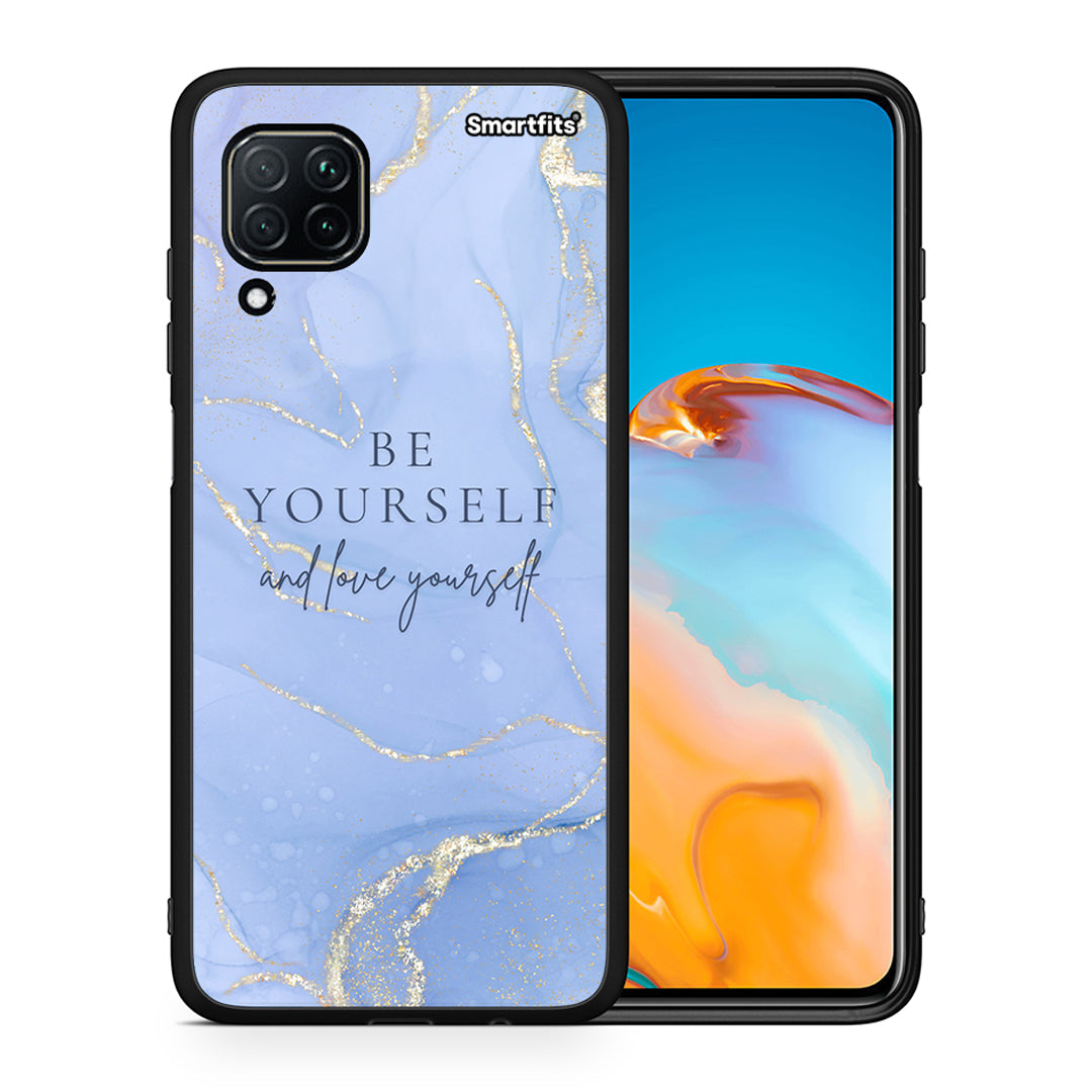 Θήκη Huawei P40 Lite Be Yourself από τη Smartfits με σχέδιο στο πίσω μέρος και μαύρο περίβλημα | Huawei P40 Lite Be Yourself case with colorful back and black bezels