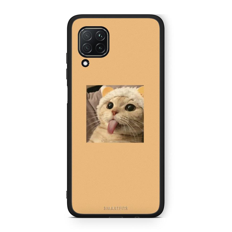 Huawei P40 Lite Cat Tongue θήκη από τη Smartfits με σχέδιο στο πίσω μέρος και μαύρο περίβλημα | Smartphone case with colorful back and black bezels by Smartfits