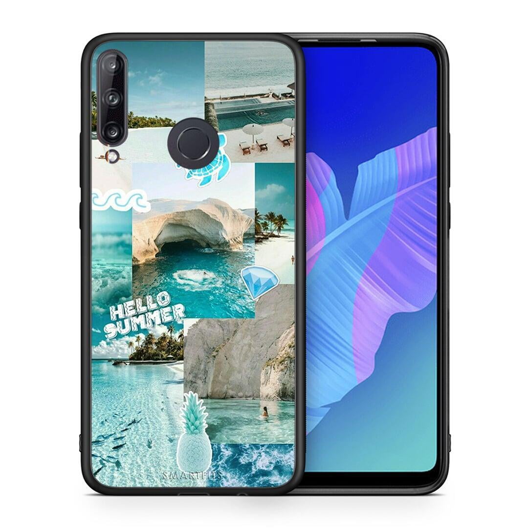 Θήκη Huawei P40 Lite E Aesthetic Summer από τη Smartfits με σχέδιο στο πίσω μέρος και μαύρο περίβλημα | Huawei P40 Lite E Aesthetic Summer case with colorful back and black bezels