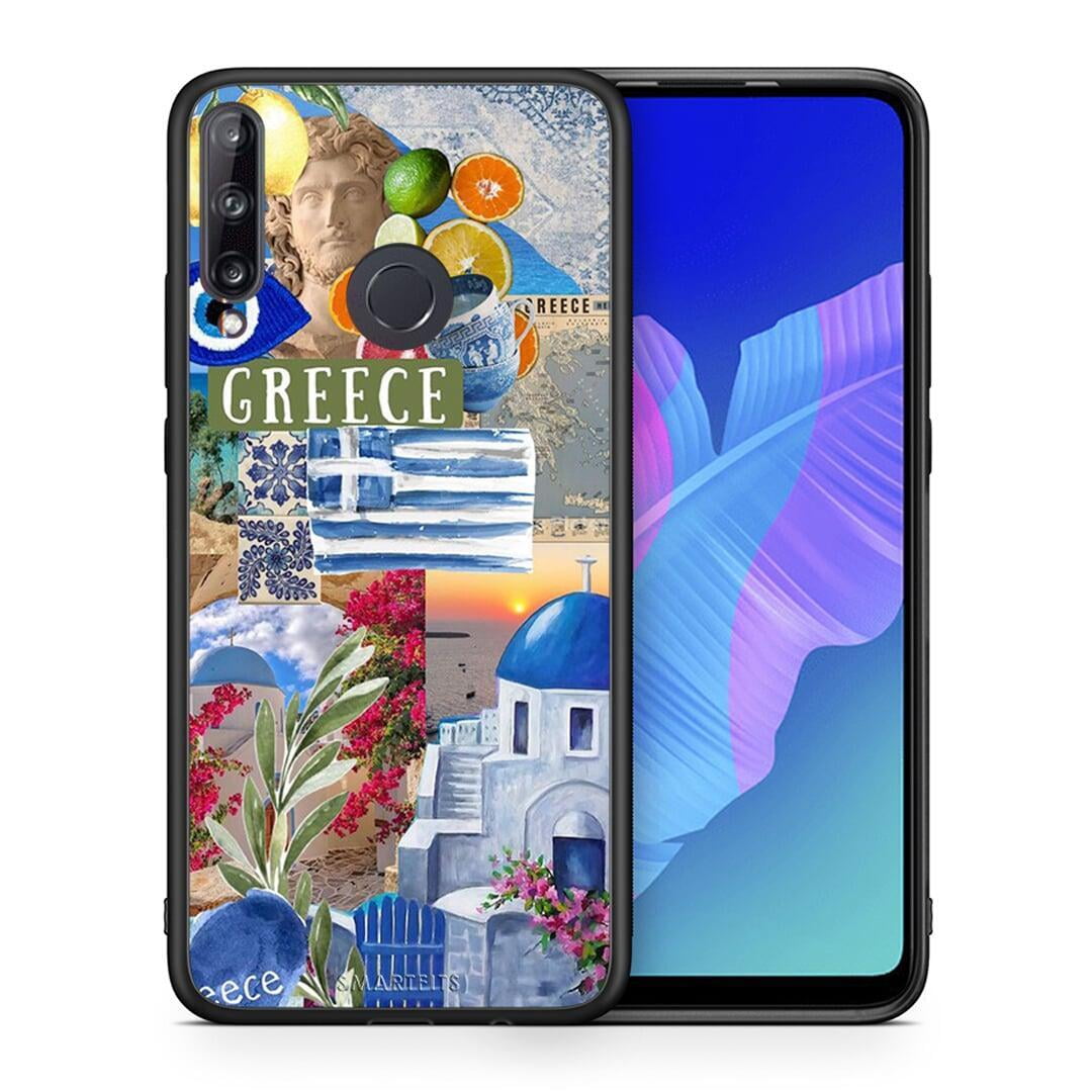 Θήκη Huawei P40 Lite E All Greek από τη Smartfits με σχέδιο στο πίσω μέρος και μαύρο περίβλημα | Huawei P40 Lite E All Greek case with colorful back and black bezels