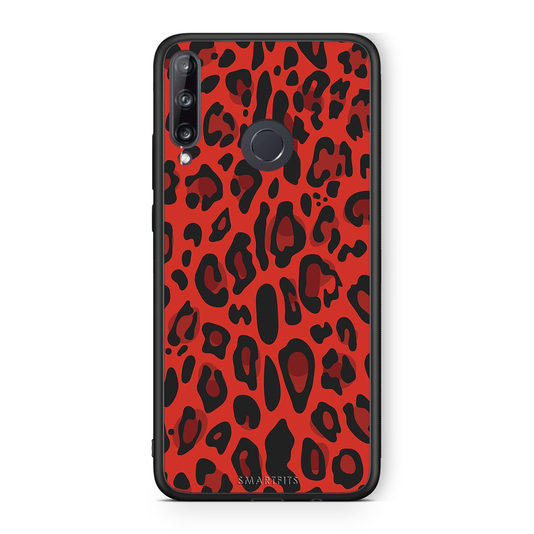 4 - Huawei P40 Lite E Red Leopard Animal case, cover, bumper