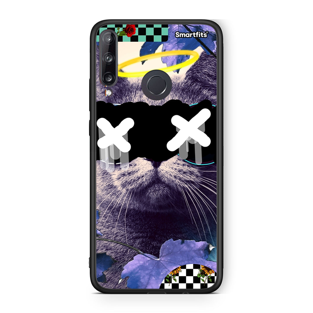 Huawei P40 Lite E Cat Collage θήκη από τη Smartfits με σχέδιο στο πίσω μέρος και μαύρο περίβλημα | Smartphone case with colorful back and black bezels by Smartfits