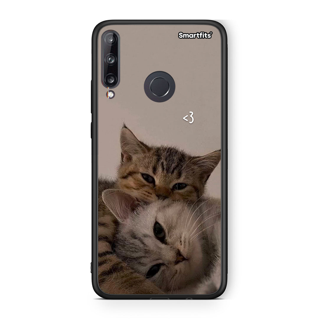 Huawei P40 Lite E Cats In Love Θήκη από τη Smartfits με σχέδιο στο πίσω μέρος και μαύρο περίβλημα | Smartphone case with colorful back and black bezels by Smartfits