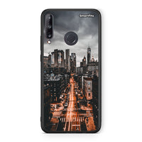 Thumbnail for Huawei P40 Lite E City Lights θήκη από τη Smartfits με σχέδιο στο πίσω μέρος και μαύρο περίβλημα | Smartphone case with colorful back and black bezels by Smartfits