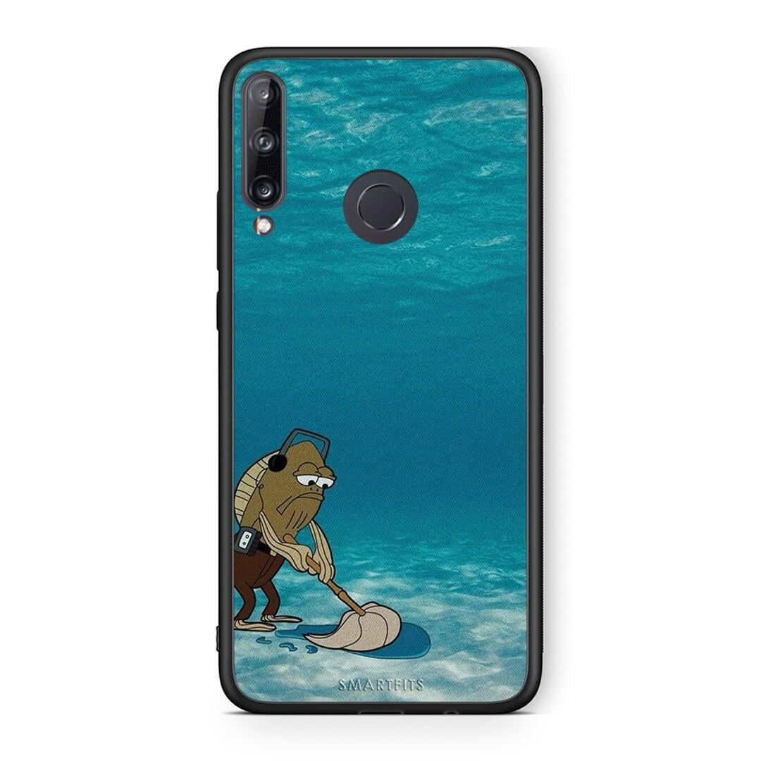 Huawei P40 Lite E Clean The Ocean Θήκη από τη Smartfits με σχέδιο στο πίσω μέρος και μαύρο περίβλημα | Smartphone case with colorful back and black bezels by Smartfits