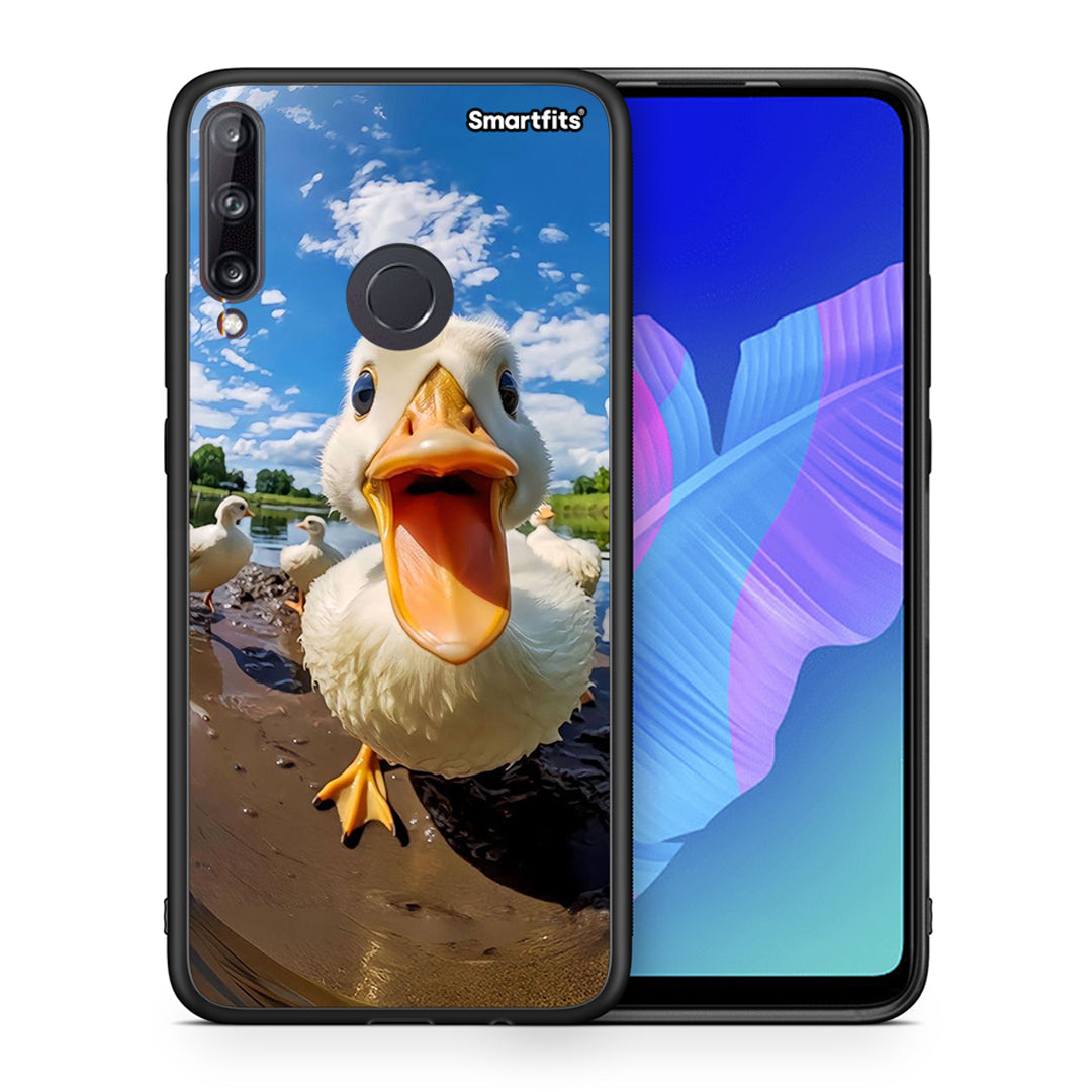 Θήκη Huawei P40 Lite E Duck Face από τη Smartfits με σχέδιο στο πίσω μέρος και μαύρο περίβλημα | Huawei P40 Lite E Duck Face case with colorful back and black bezels