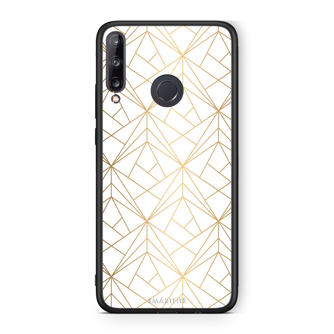 111 - Huawei P40 Lite E  Luxury White Geometric case, cover, bumper