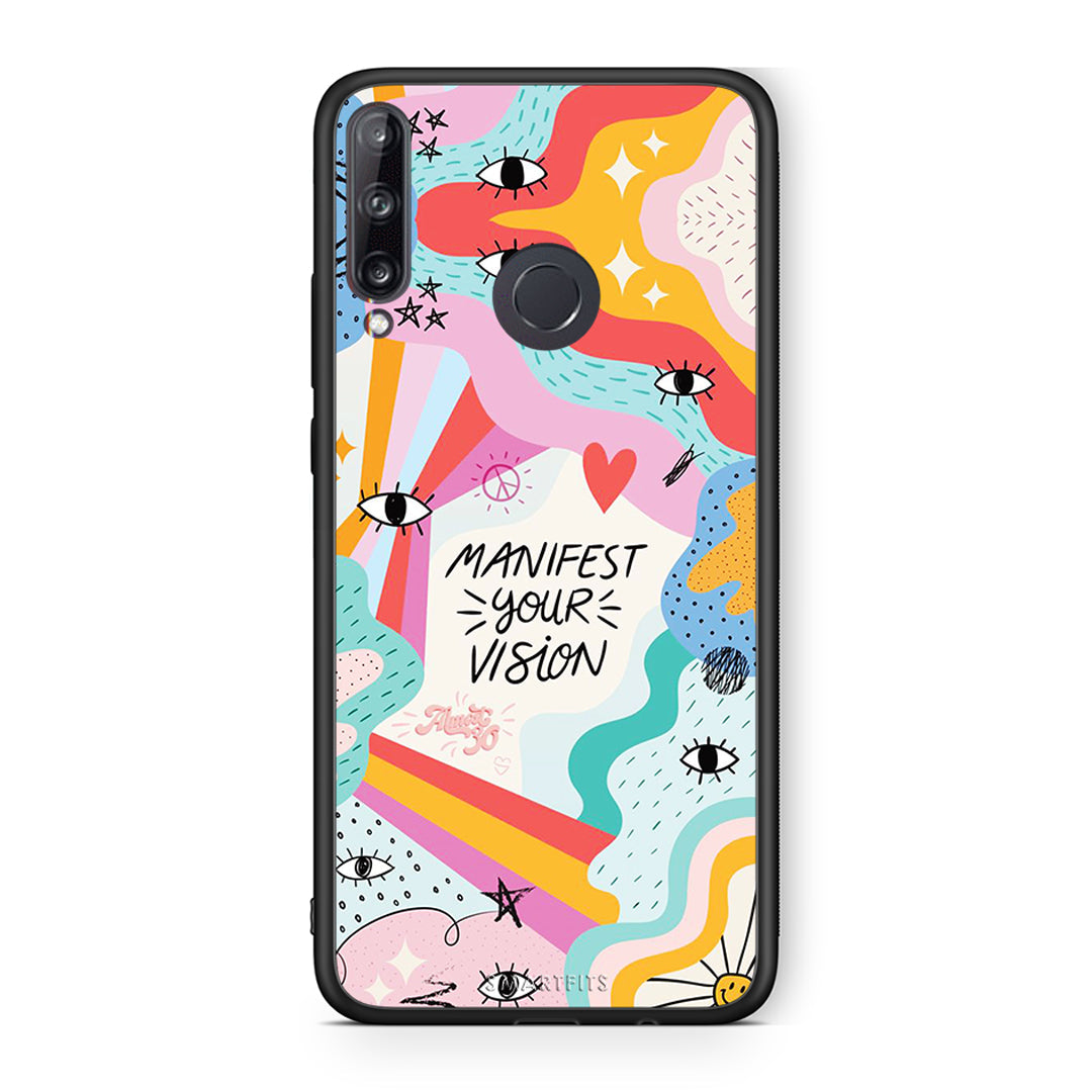 Huawei P40 Lite E Manifest Your Vision θήκη από τη Smartfits με σχέδιο στο πίσω μέρος και μαύρο περίβλημα | Smartphone case with colorful back and black bezels by Smartfits