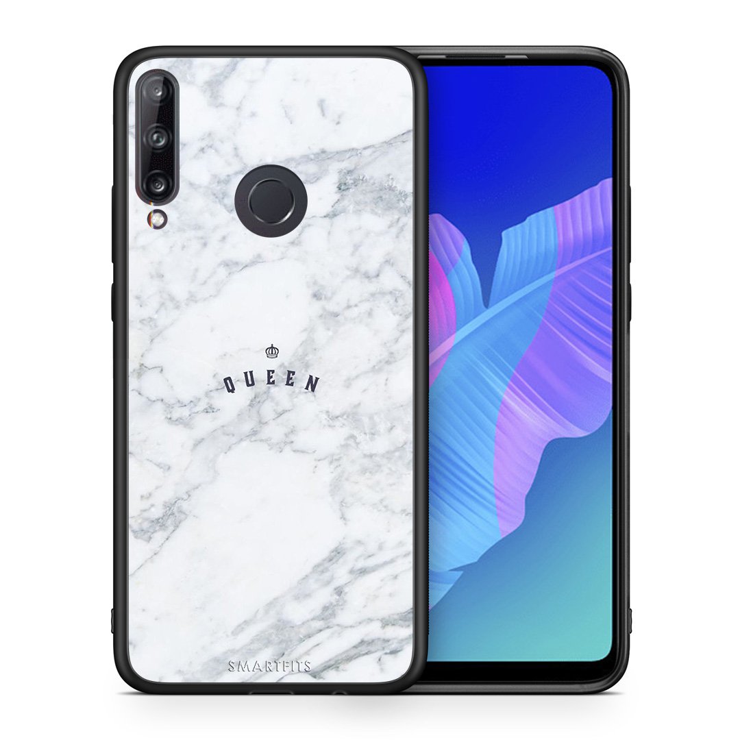 Θήκη Huawei P40 Lite E Queen Marble από τη Smartfits με σχέδιο στο πίσω μέρος και μαύρο περίβλημα | Huawei P40 Lite E Queen Marble case with colorful back and black bezels