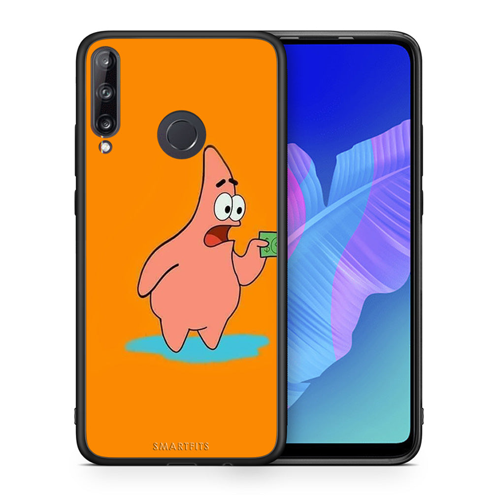 Θήκη Αγίου Βαλεντίνου Huawei P40 Lite E No Money 1 από τη Smartfits με σχέδιο στο πίσω μέρος και μαύρο περίβλημα | Huawei P40 Lite E No Money 1 case with colorful back and black bezels