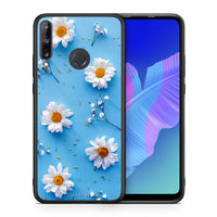 Thumbnail for Θήκη Huawei P40 Lite E Real Daisies από τη Smartfits με σχέδιο στο πίσω μέρος και μαύρο περίβλημα | Huawei P40 Lite E Real Daisies case with colorful back and black bezels