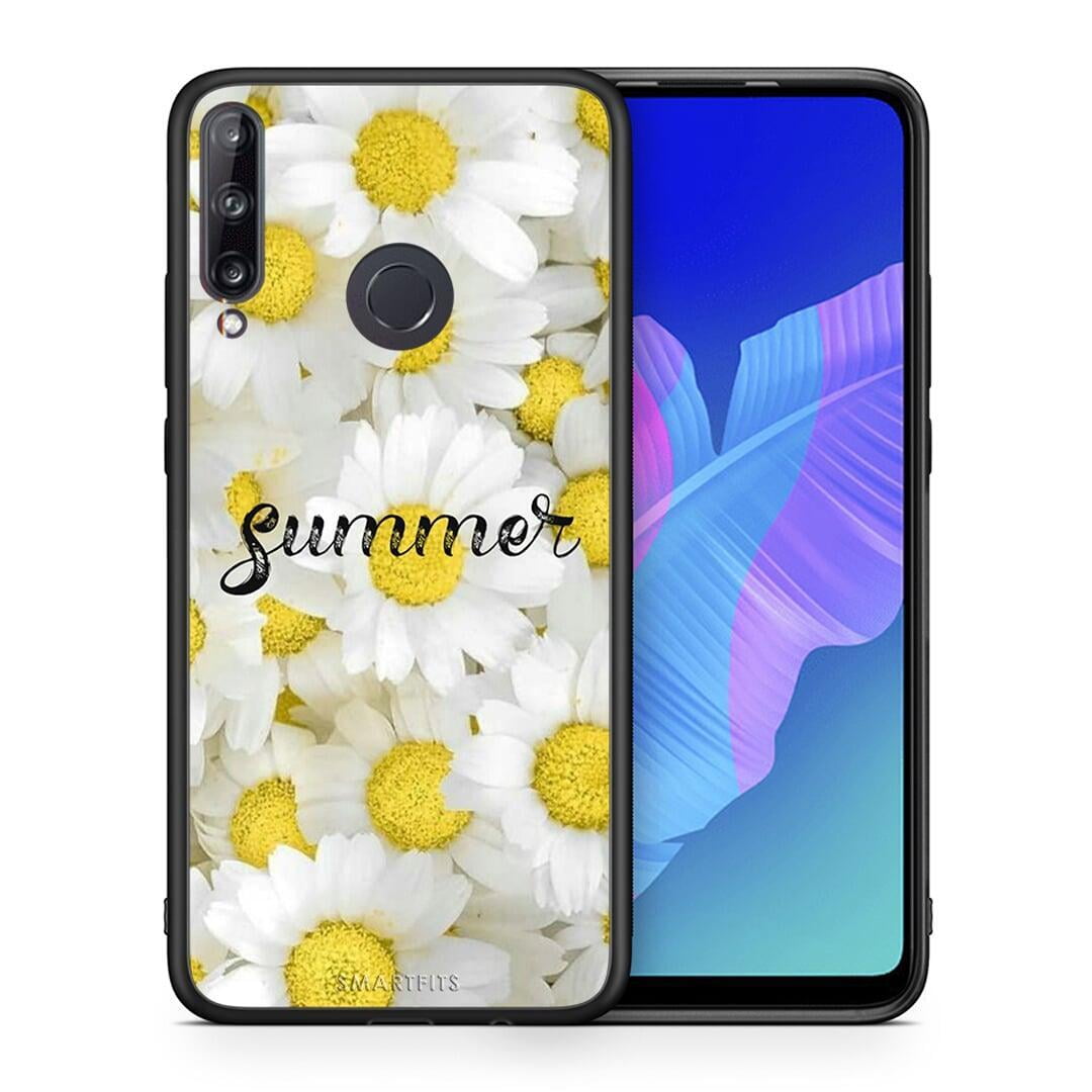 Θήκη Huawei P40 Lite E Summer Daisies από τη Smartfits με σχέδιο στο πίσω μέρος και μαύρο περίβλημα | Huawei P40 Lite E Summer Daisies case with colorful back and black bezels