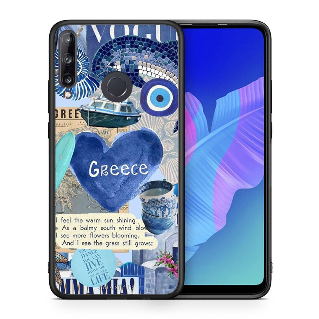 Θήκη Huawei P40 Lite E Summer In Greece από τη Smartfits με σχέδιο στο πίσω μέρος και μαύρο περίβλημα | Huawei P40 Lite E Summer In Greece case with colorful back and black bezels