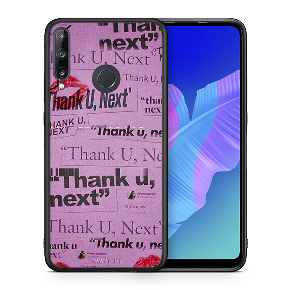 Θήκη Αγίου Βαλεντίνου Huawei P40 Lite E Thank You Next από τη Smartfits με σχέδιο στο πίσω μέρος και μαύρο περίβλημα | Huawei P40 Lite E Thank You Next case with colorful back and black bezels