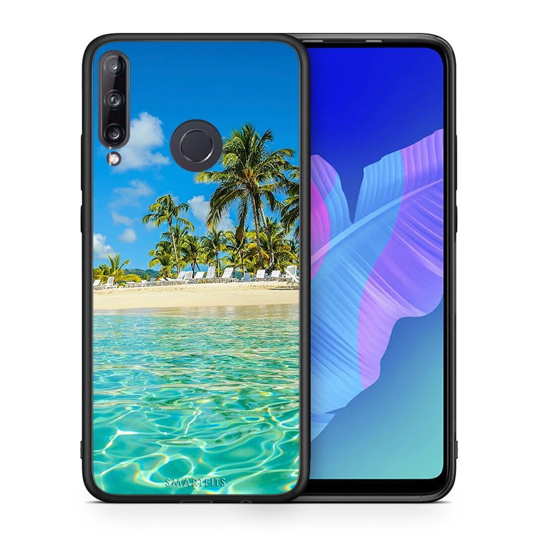 Θήκη Huawei P40 Lite E Tropical Vibes από τη Smartfits με σχέδιο στο πίσω μέρος και μαύρο περίβλημα | Huawei P40 Lite E Tropical Vibes case with colorful back and black bezels