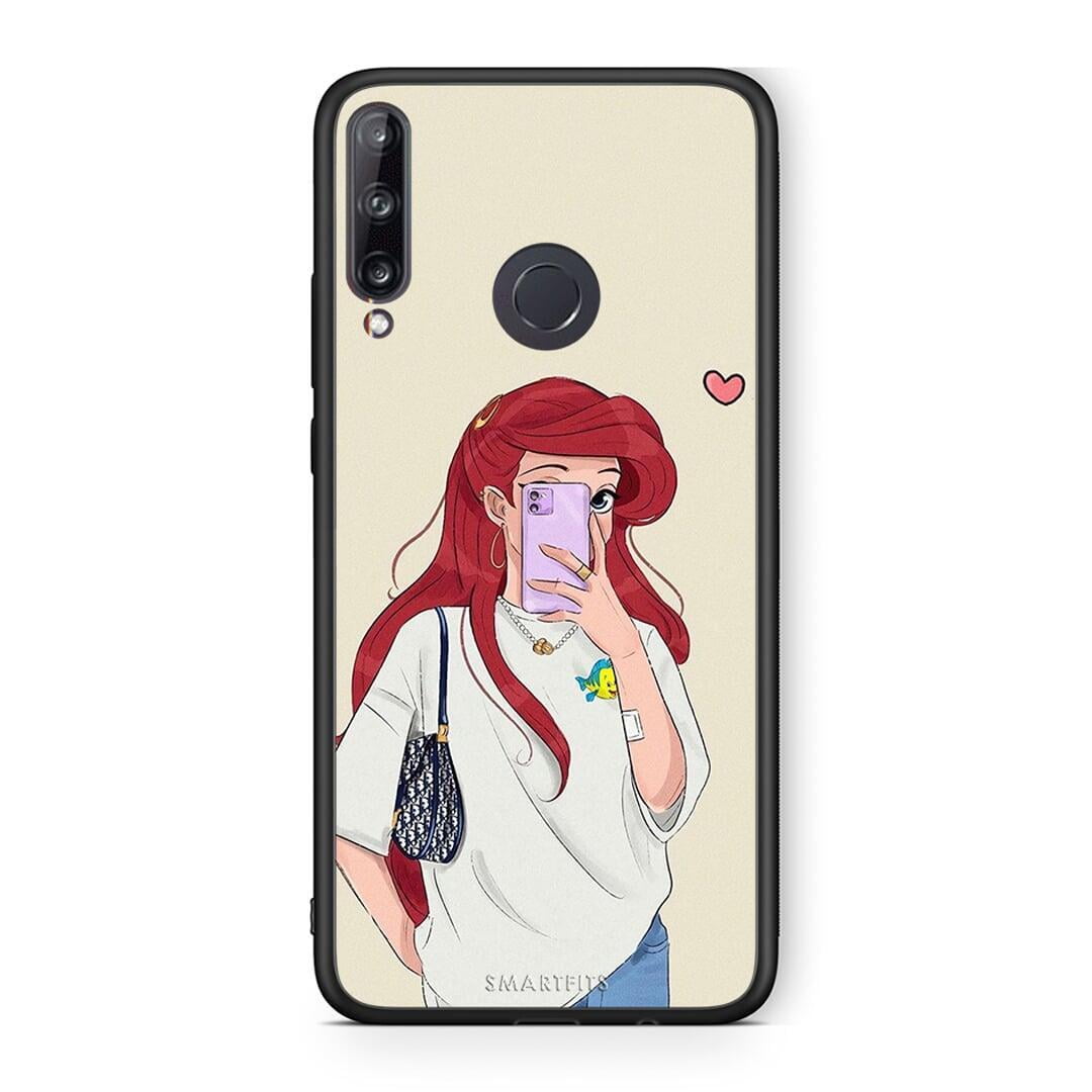 Huawei P40 Lite E Walking Mermaid Θήκη από τη Smartfits με σχέδιο στο πίσω μέρος και μαύρο περίβλημα | Smartphone case with colorful back and black bezels by Smartfits