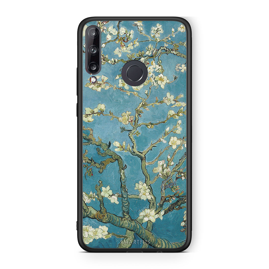 Huawei P40 Lite E White Blossoms θήκη από τη Smartfits με σχέδιο στο πίσω μέρος και μαύρο περίβλημα | Smartphone case with colorful back and black bezels by Smartfits