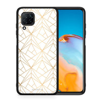 Thumbnail for Θήκη Huawei P40 Lite Luxury White Geometric από τη Smartfits με σχέδιο στο πίσω μέρος και μαύρο περίβλημα | Huawei P40 Lite Luxury White Geometric case with colorful back and black bezels