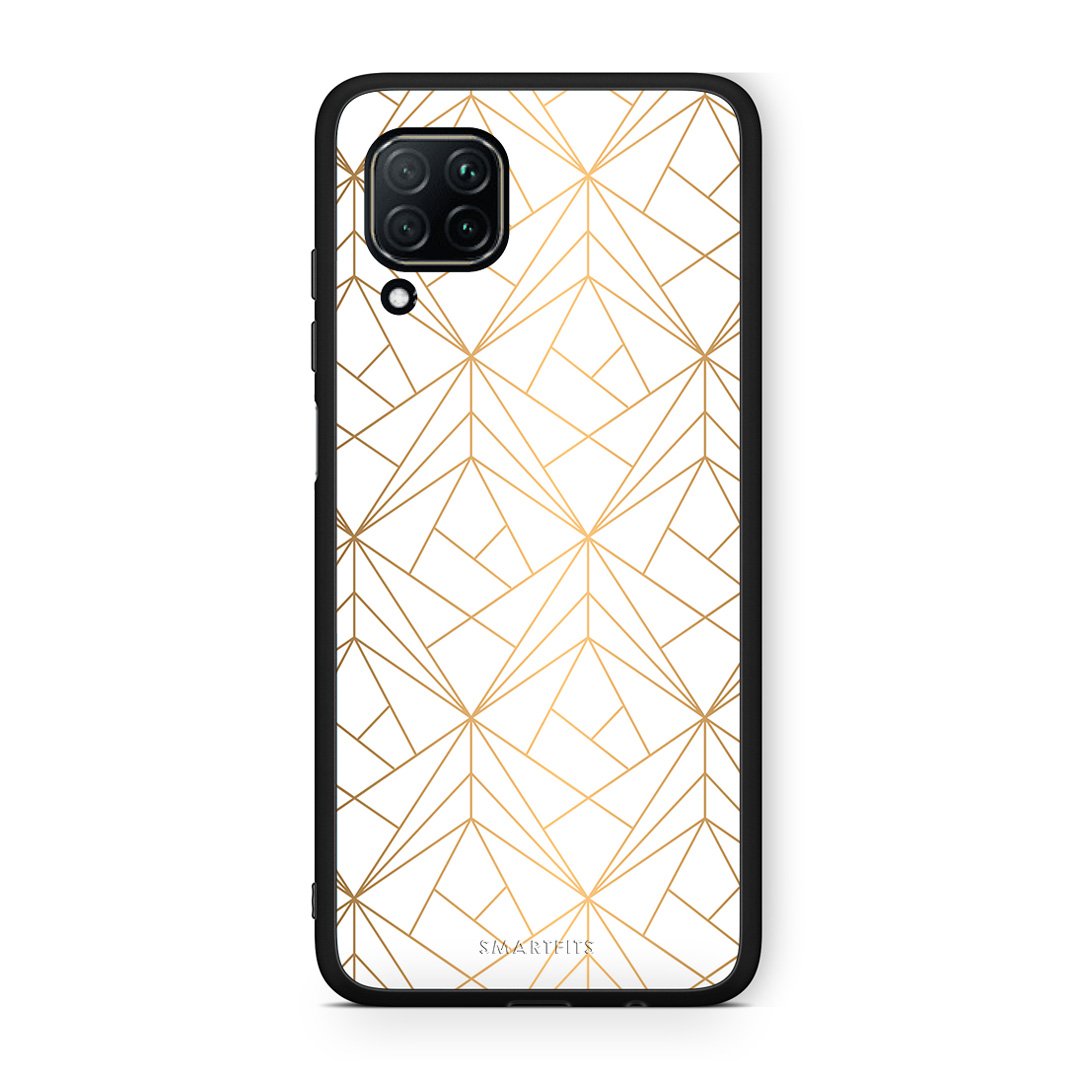 111 - Huawei P40 Lite  Luxury White Geometric case, cover, bumper