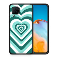 Thumbnail for Θήκη Huawei P40 Lite Green Hearts από τη Smartfits με σχέδιο στο πίσω μέρος και μαύρο περίβλημα | Huawei P40 Lite Green Hearts case with colorful back and black bezels