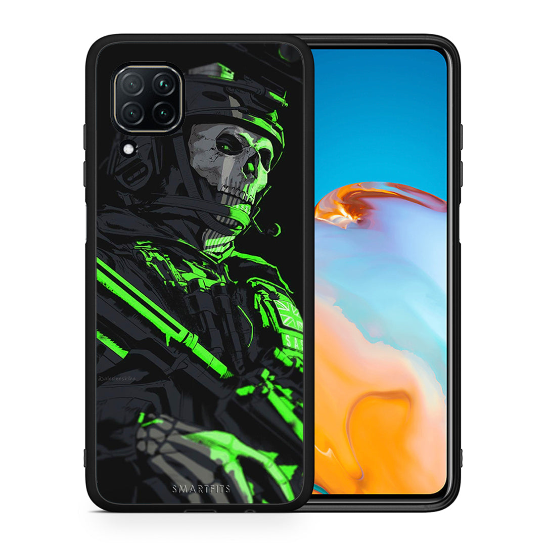 Θήκη Αγίου Βαλεντίνου Huawei P40 Lite Green Soldier από τη Smartfits με σχέδιο στο πίσω μέρος και μαύρο περίβλημα | Huawei P40 Lite Green Soldier case with colorful back and black bezels