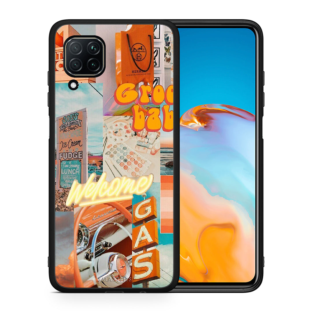 Θήκη Αγίου Βαλεντίνου Huawei P40 Lite Groovy Babe από τη Smartfits με σχέδιο στο πίσω μέρος και μαύρο περίβλημα | Huawei P40 Lite Groovy Babe case with colorful back and black bezels