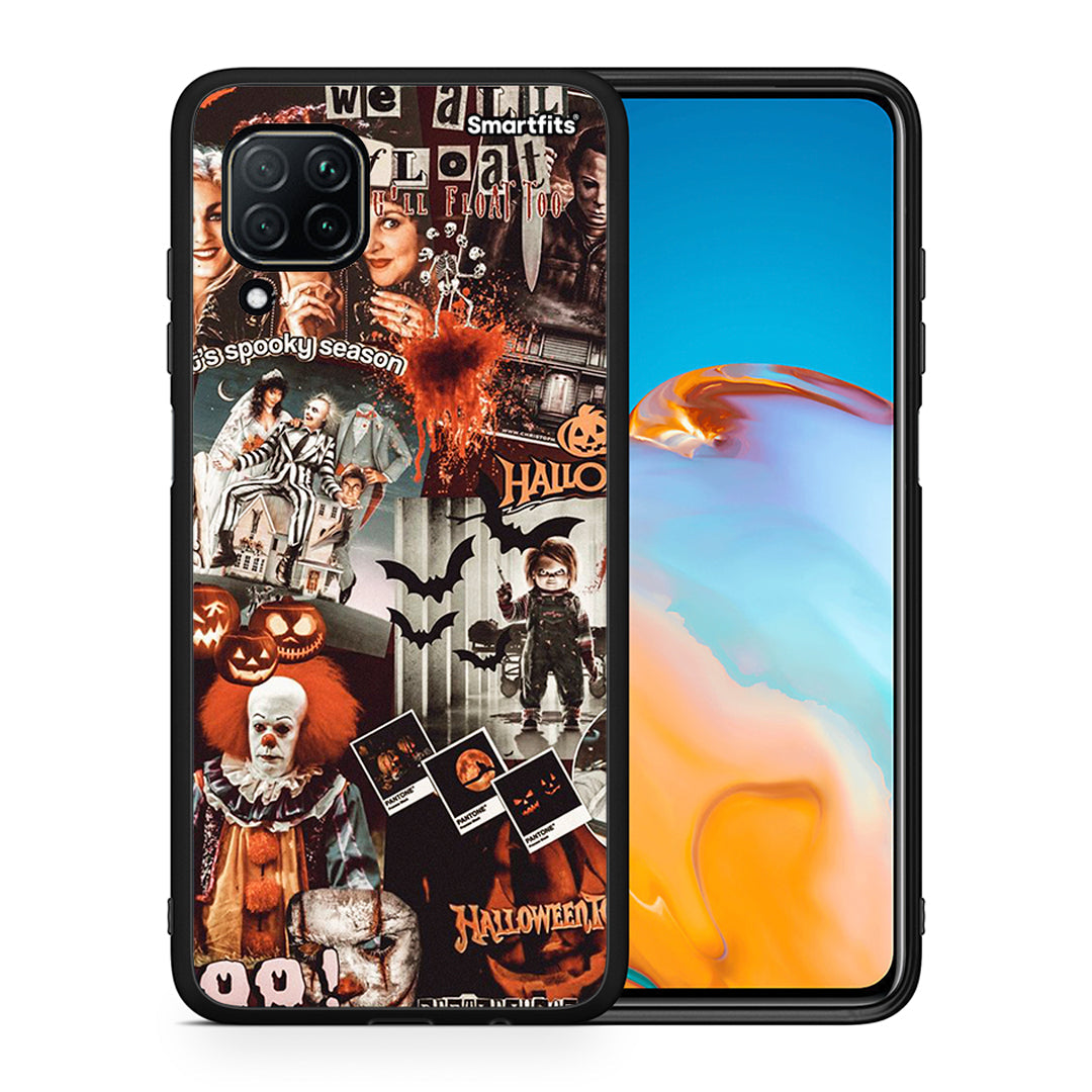 Θήκη Huawei P40 Lite Halloween Spooky Season από τη Smartfits με σχέδιο στο πίσω μέρος και μαύρο περίβλημα | Huawei P40 Lite Halloween Spooky Season case with colorful back and black bezels