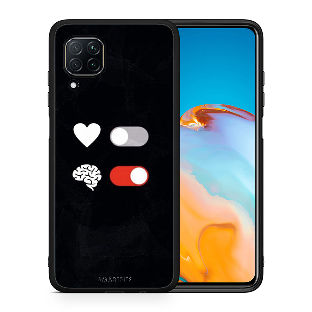 Θήκη Αγίου Βαλεντίνου Huawei P40 Lite Heart Vs Brain από τη Smartfits με σχέδιο στο πίσω μέρος και μαύρο περίβλημα | Huawei P40 Lite Heart Vs Brain case with colorful back and black bezels