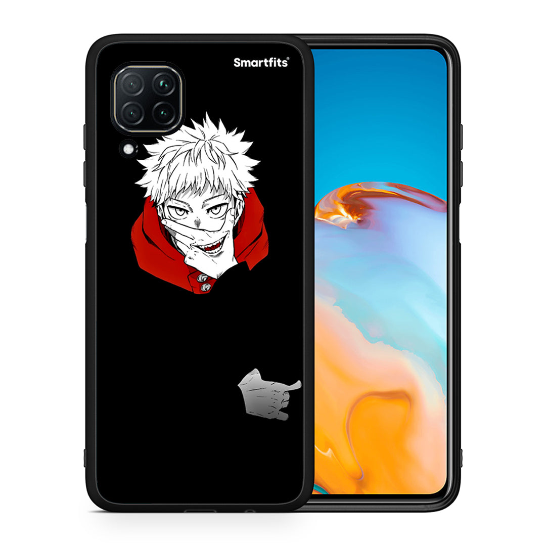 Θήκη Huawei P40 Lite Itadori Anime από τη Smartfits με σχέδιο στο πίσω μέρος και μαύρο περίβλημα | Huawei P40 Lite Itadori Anime case with colorful back and black bezels