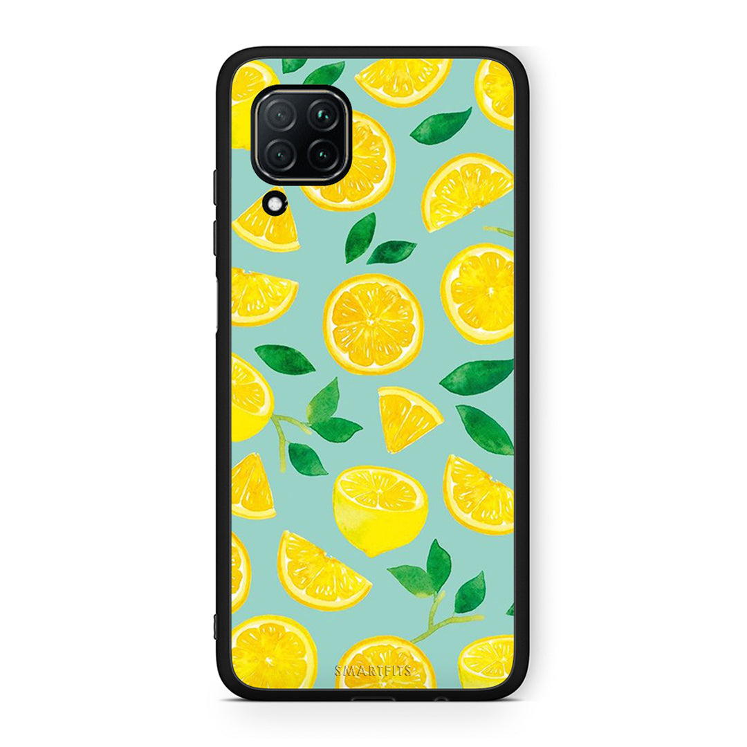 Huawei P40 Lite Lemons θήκη από τη Smartfits με σχέδιο στο πίσω μέρος και μαύρο περίβλημα | Smartphone case with colorful back and black bezels by Smartfits