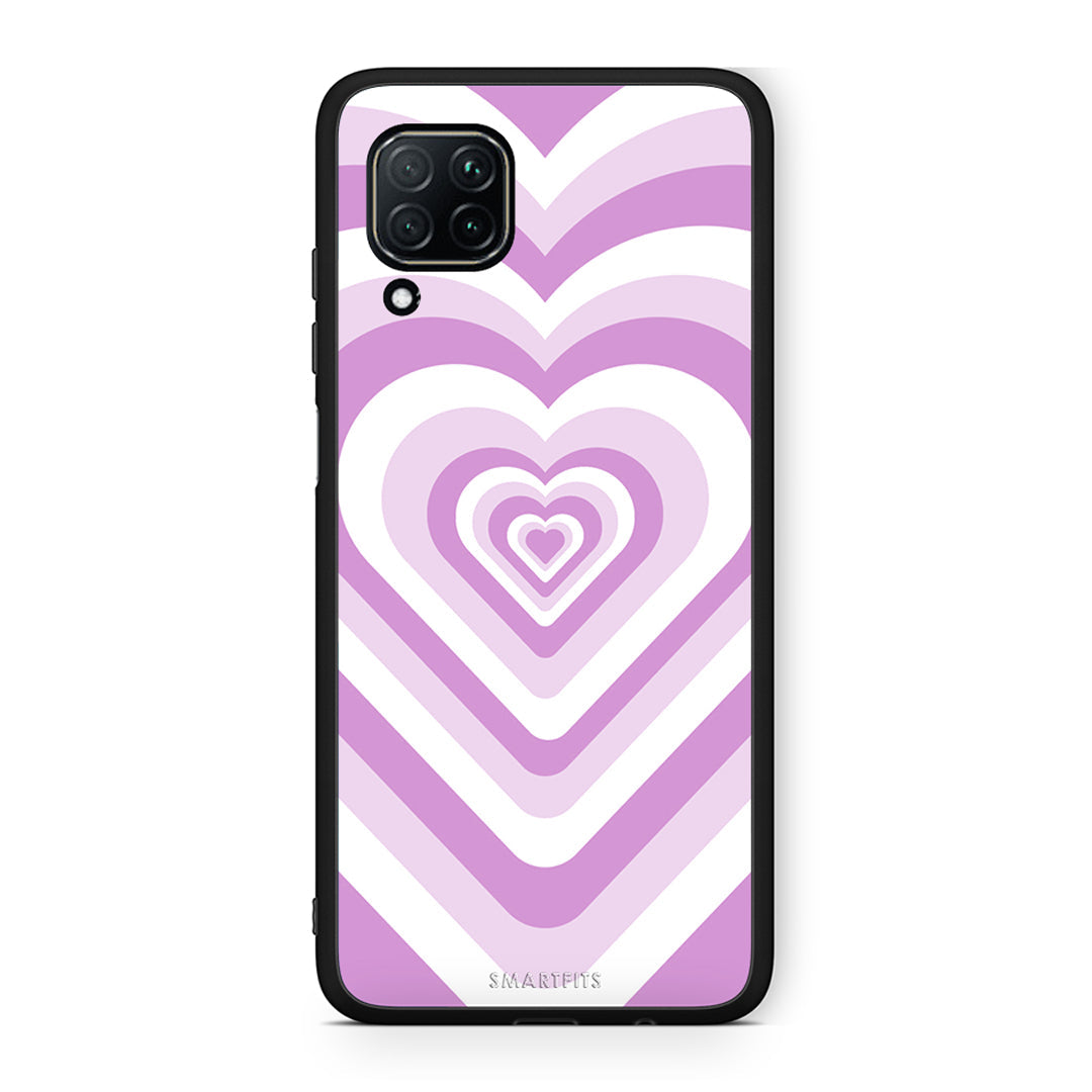 Huawei P40 Lite Lilac Hearts θήκη από τη Smartfits με σχέδιο στο πίσω μέρος και μαύρο περίβλημα | Smartphone case with colorful back and black bezels by Smartfits