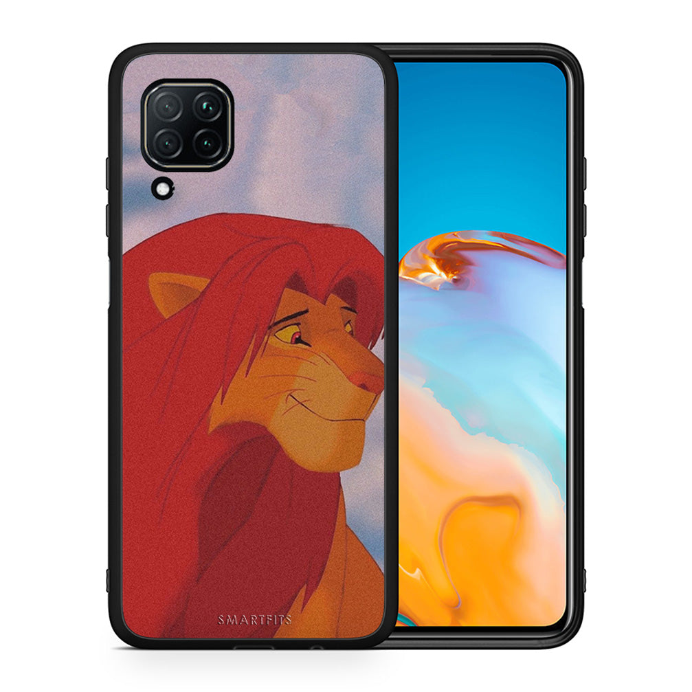 Θήκη Αγίου Βαλεντίνου Huawei P40 Lite Lion Love 1 από τη Smartfits με σχέδιο στο πίσω μέρος και μαύρο περίβλημα | Huawei P40 Lite Lion Love 1 case with colorful back and black bezels