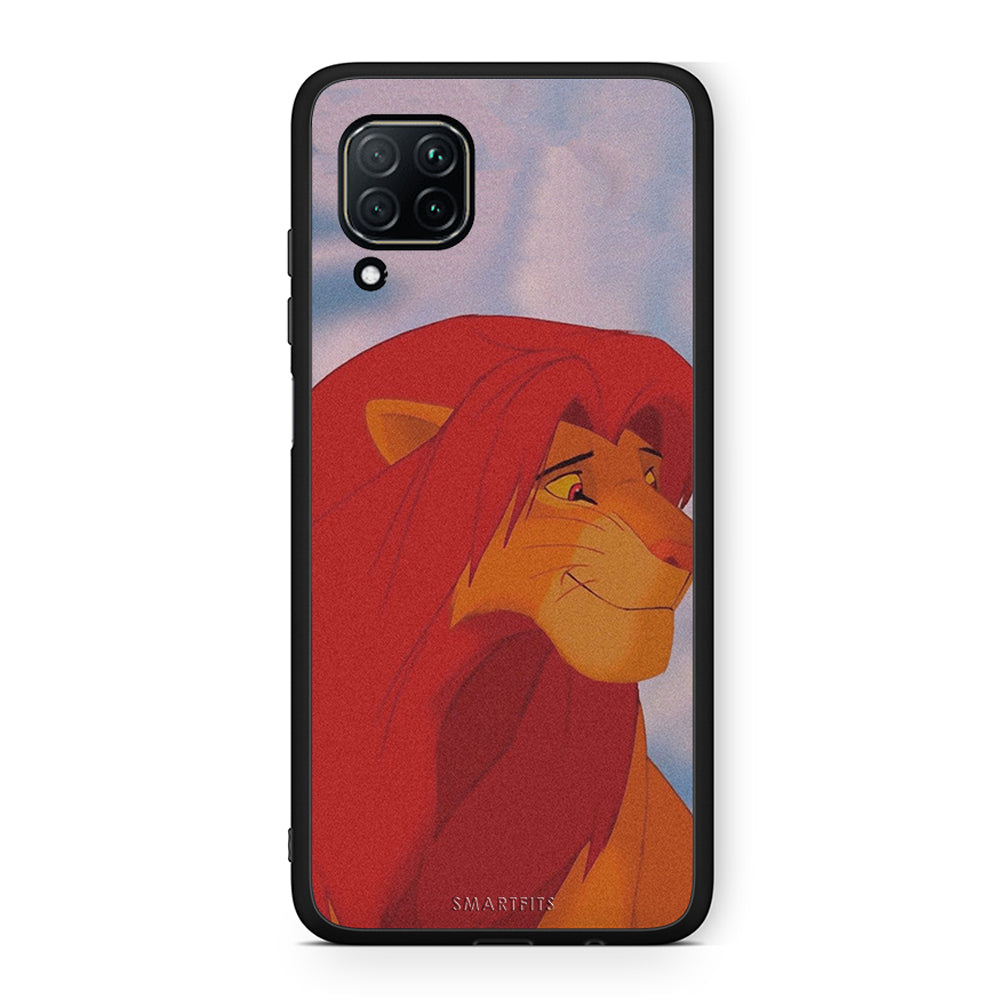 Huawei P40 Lite Lion Love 1 Θήκη Αγίου Βαλεντίνου από τη Smartfits με σχέδιο στο πίσω μέρος και μαύρο περίβλημα | Smartphone case with colorful back and black bezels by Smartfits