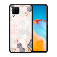 Thumbnail for Θήκη Huawei P40 Lite Hexagon Pink Marble από τη Smartfits με σχέδιο στο πίσω μέρος και μαύρο περίβλημα | Huawei P40 Lite Hexagon Pink Marble case with colorful back and black bezels