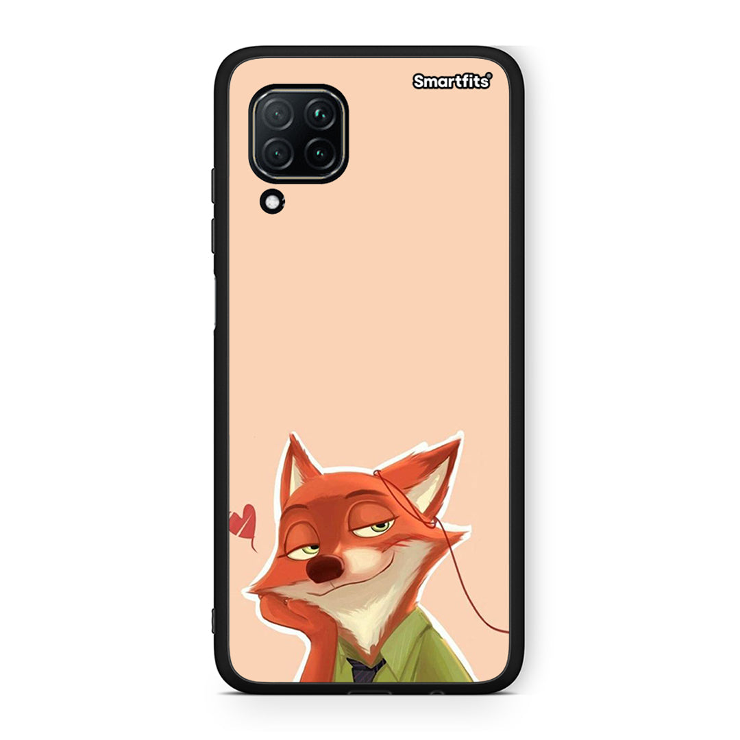 Huawei P40 Lite Nick Wilde And Judy Hopps Love 1 θήκη από τη Smartfits με σχέδιο στο πίσω μέρος και μαύρο περίβλημα | Smartphone case with colorful back and black bezels by Smartfits