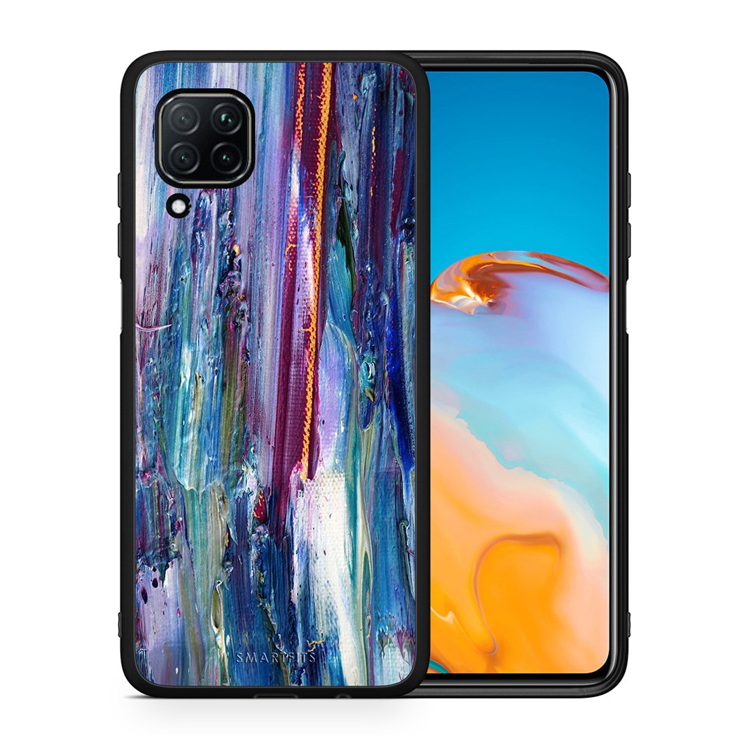 Θήκη Huawei P40 Lite Winter Paint από τη Smartfits με σχέδιο στο πίσω μέρος και μαύρο περίβλημα | Huawei P40 Lite Winter Paint case with colorful back and black bezels